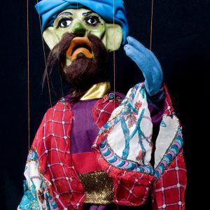 Títere Mago del espectáculo de marionetas Aladino y la lámpara maravillosa